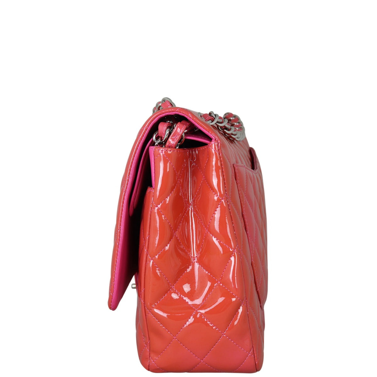 Chanel Classic Double Flap Maxi Pink Patent