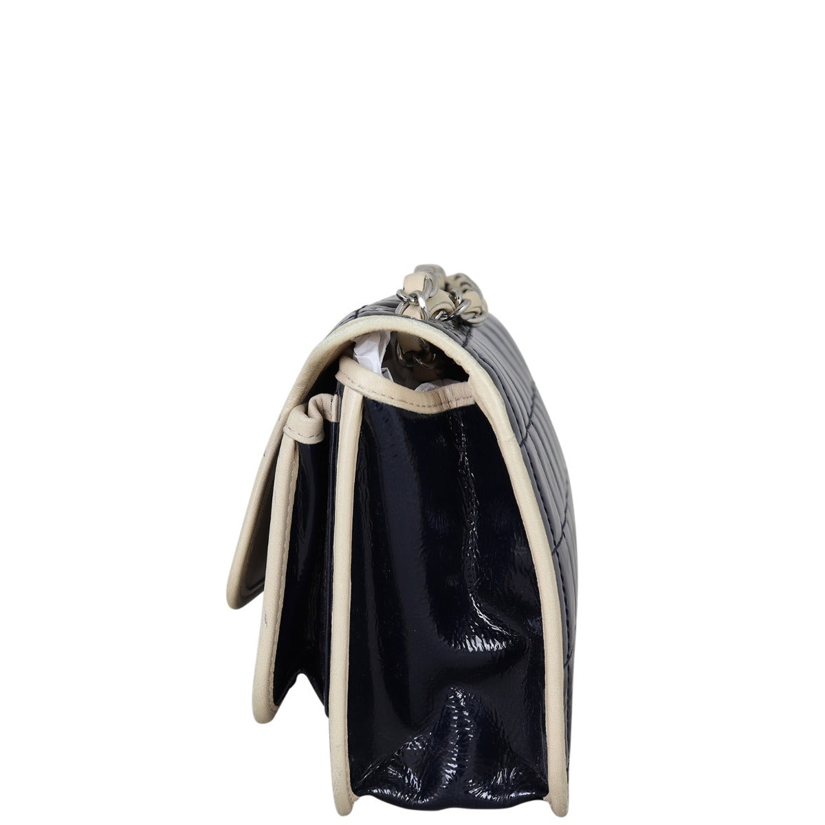 Chanel Chocolate Bar Flap Shoulder Bag Patent