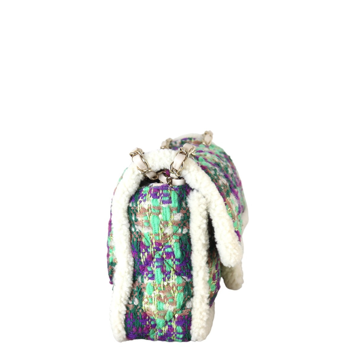 Chanel Classic Single Flap Tweed Shearling