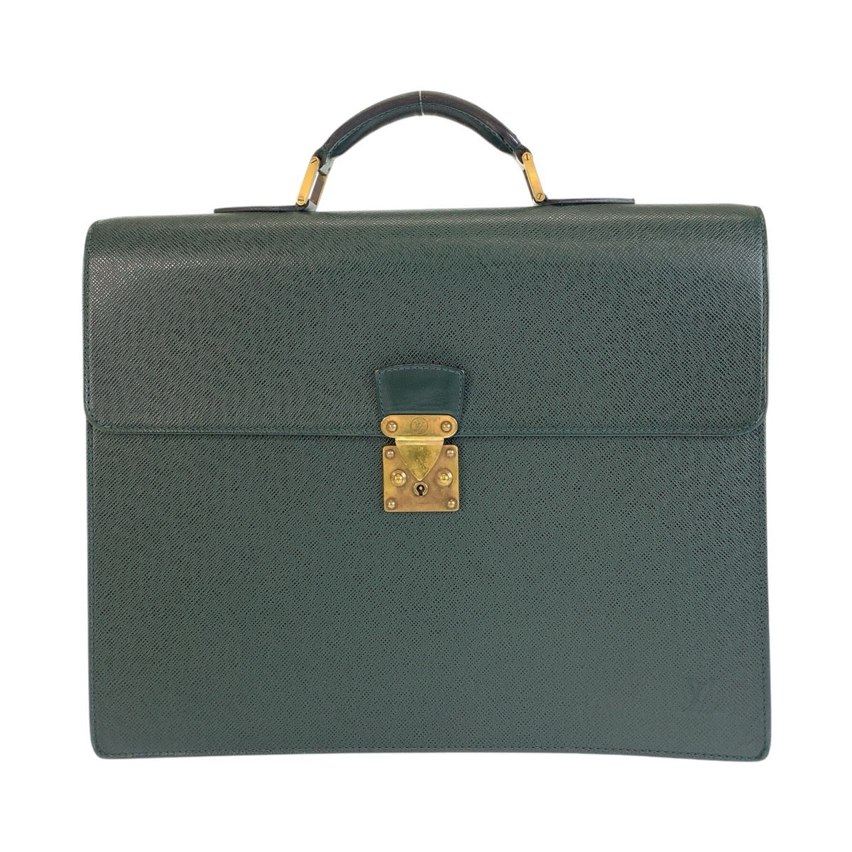 LOUIS VUITTON Business bag M30034 leather Episea Dark Green Gold Metal Business bag briefcase Taiga Moscova mens
