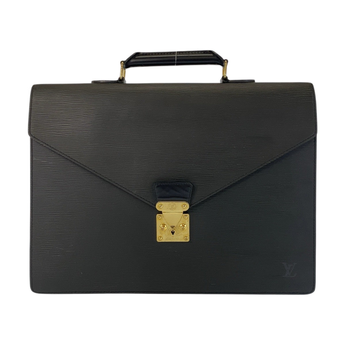 LOUIS VUITTON Business bag M54422 leather Black GoldMetal Business bag briefcase Epi Serviet Conseiller mens