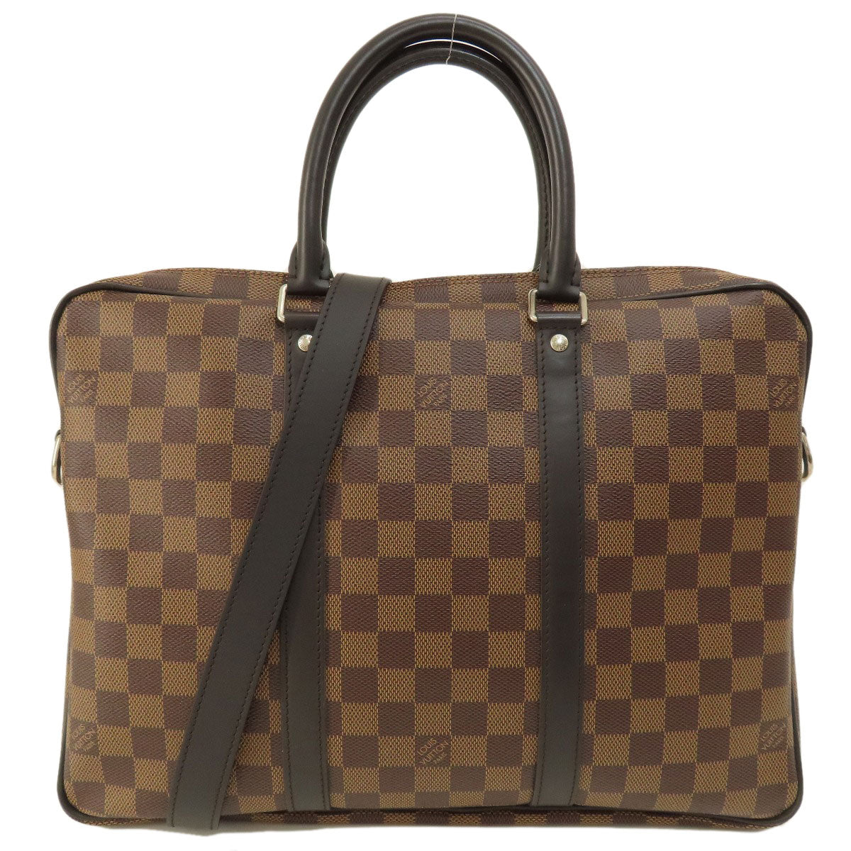 LOUIS VUITTON Business bag N41466 Damier canvas Brown Porto Document Voyage PM Damier Ebene Women