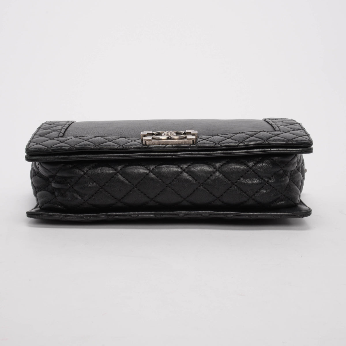 Chanel Black Calfskin Old Medium Reverso Boy Bag