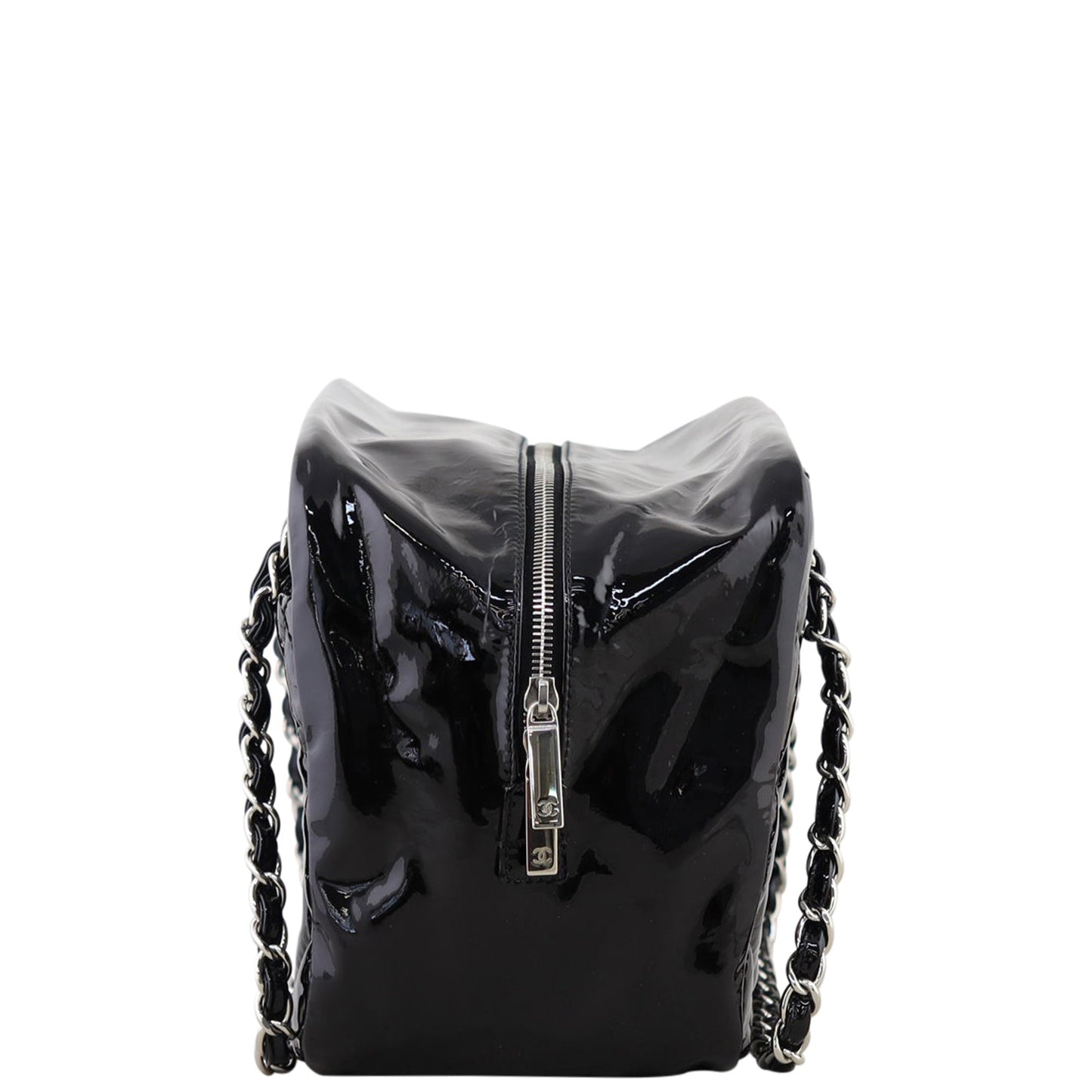 Chanel Brilliant Patent Camera Bag Large | Black Quilted Patent
