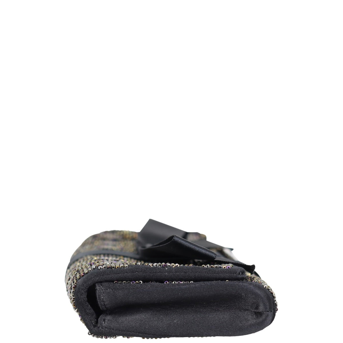 Chanel Satin Beaded Ribbon Flap Clutch