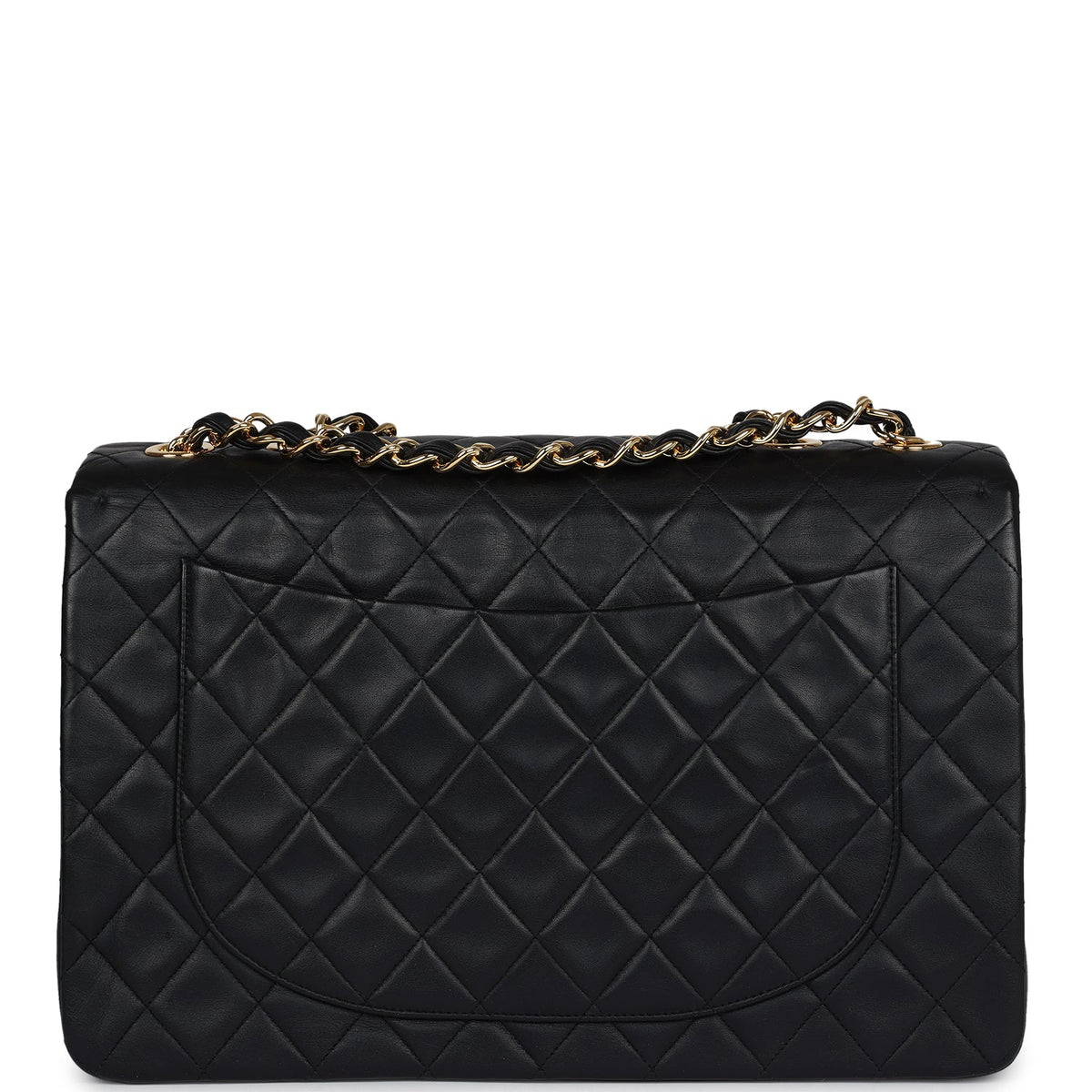 Chanel XL Maxi Classic Flap Bag Black Lambskin Gold Hardware
