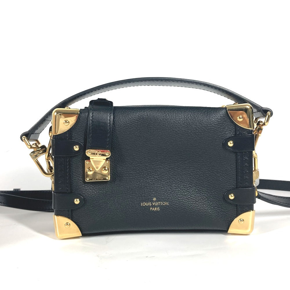 LOUIS VUITTON Handbag M23817 Leather , Grained Calf Leather black Clutch bag pouch Side Trunk PM Women