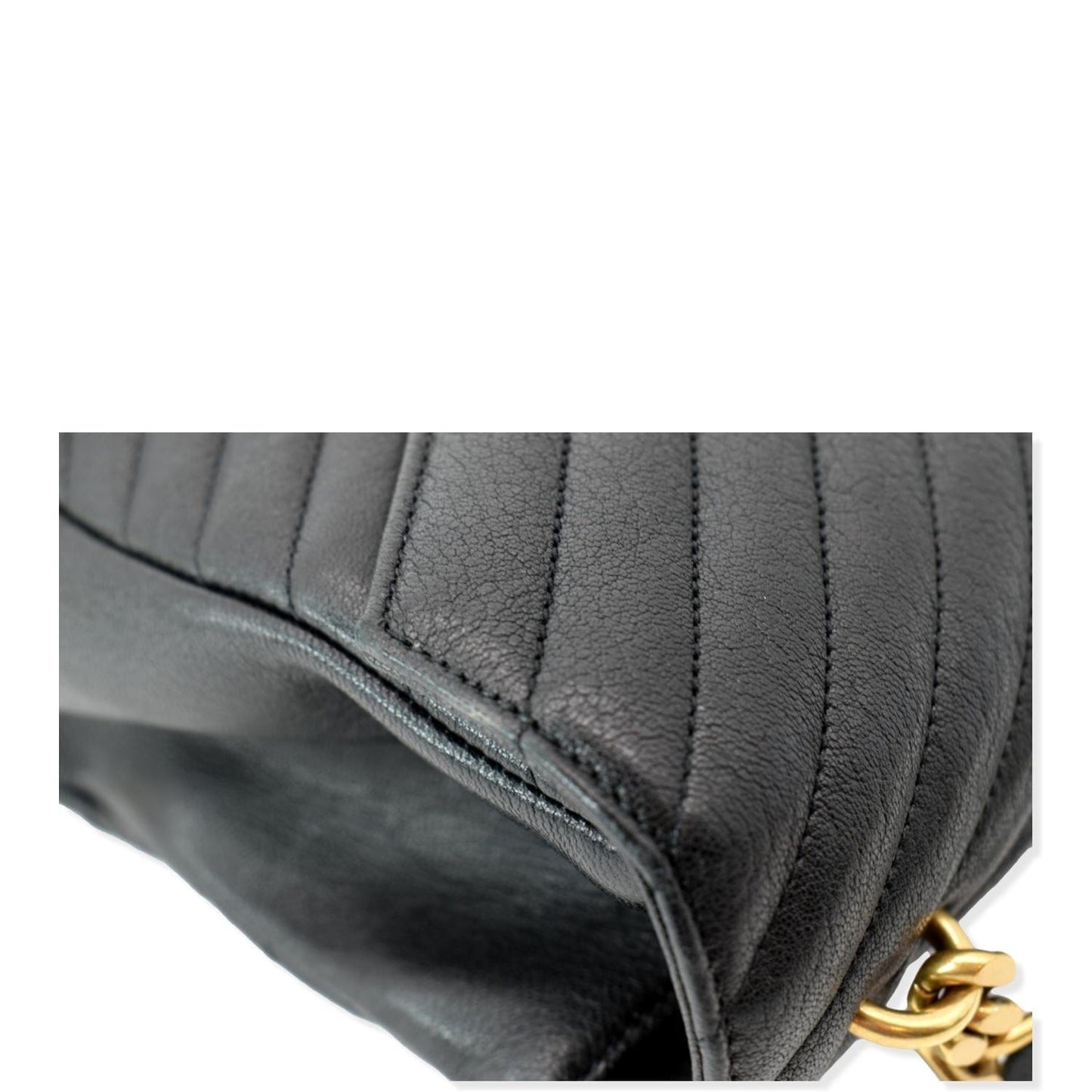 SAINT LAURENT College Large Flap Matelassé Leather Shoulder Bag Black