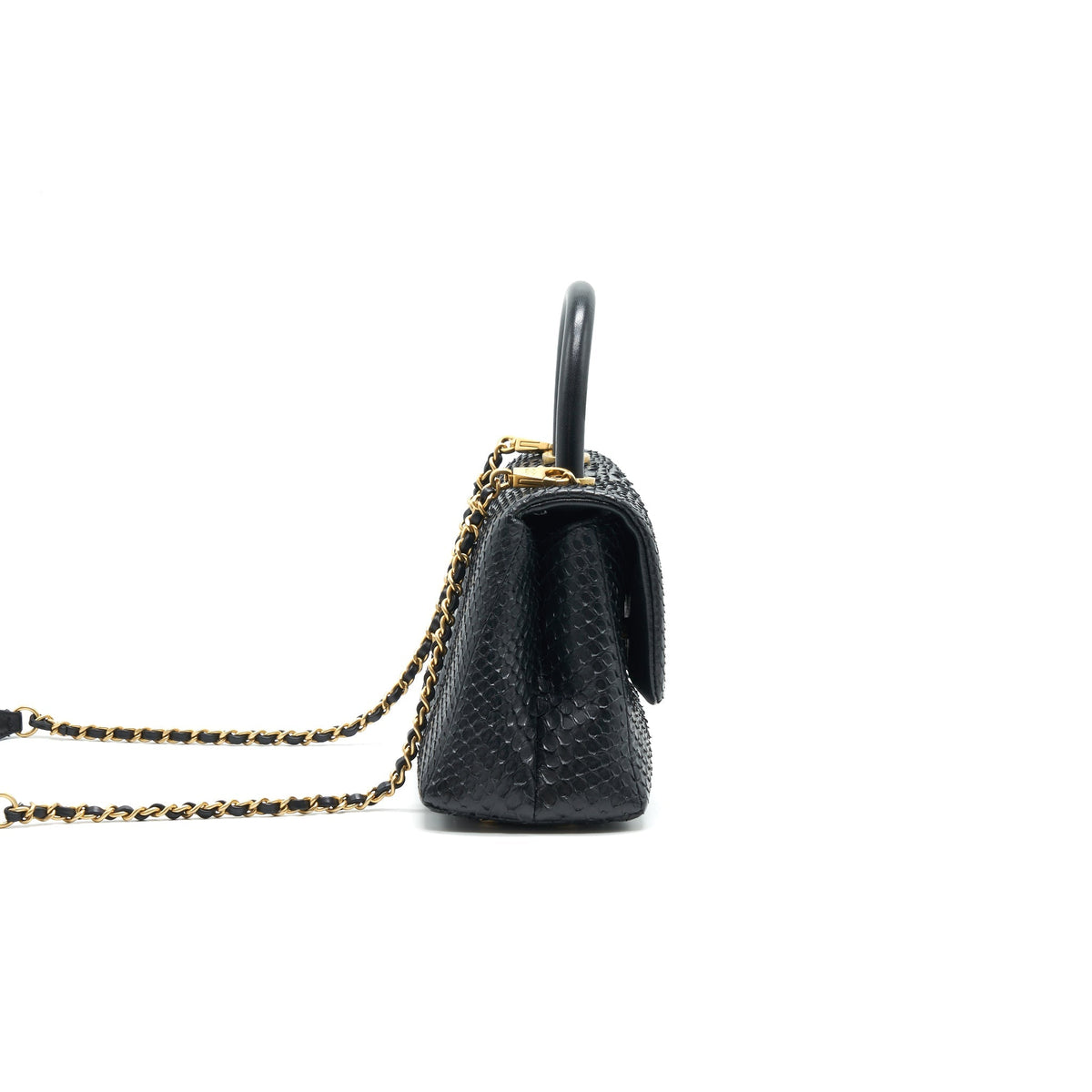 Chanel Coco Handle Mini Python Leather Black GHW Handbag
