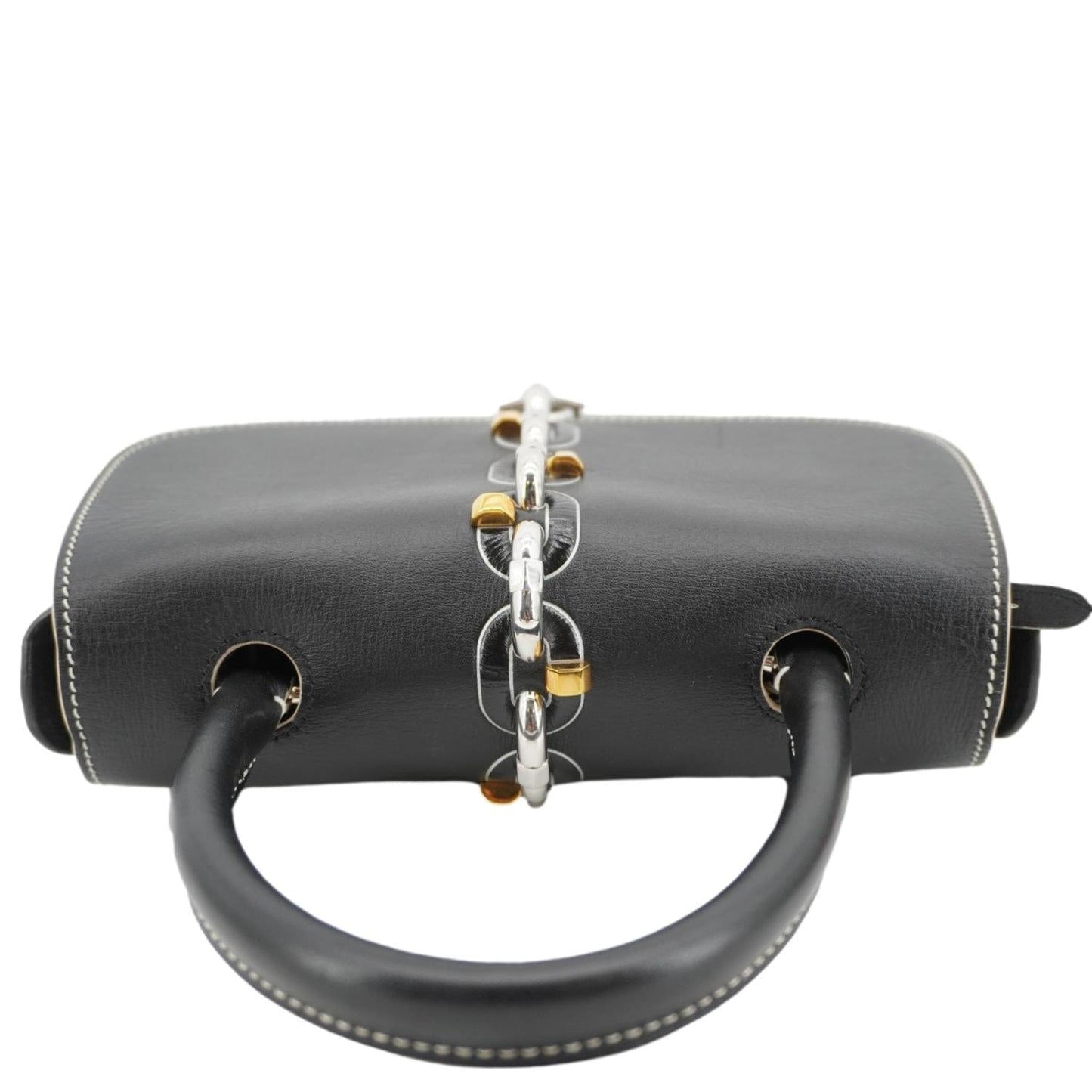 LOUIS VUITTON Chain It Monogram Canvas Top Handle Crossbody Bag Brown