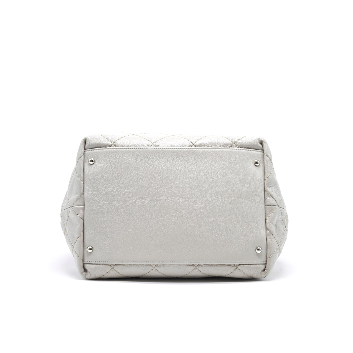 Chanel Caviar Bucket Tote Bag Grey SHW Serial15