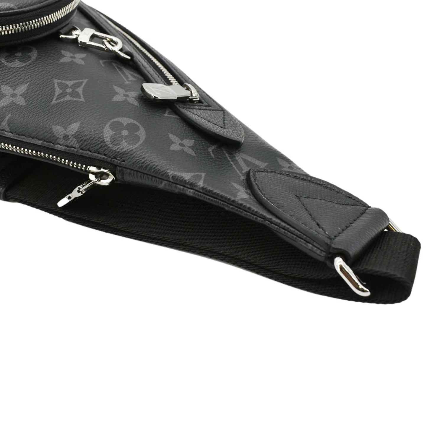 LOUIS VUITTON Duo Sling Taigarama Backpack Bag Black
