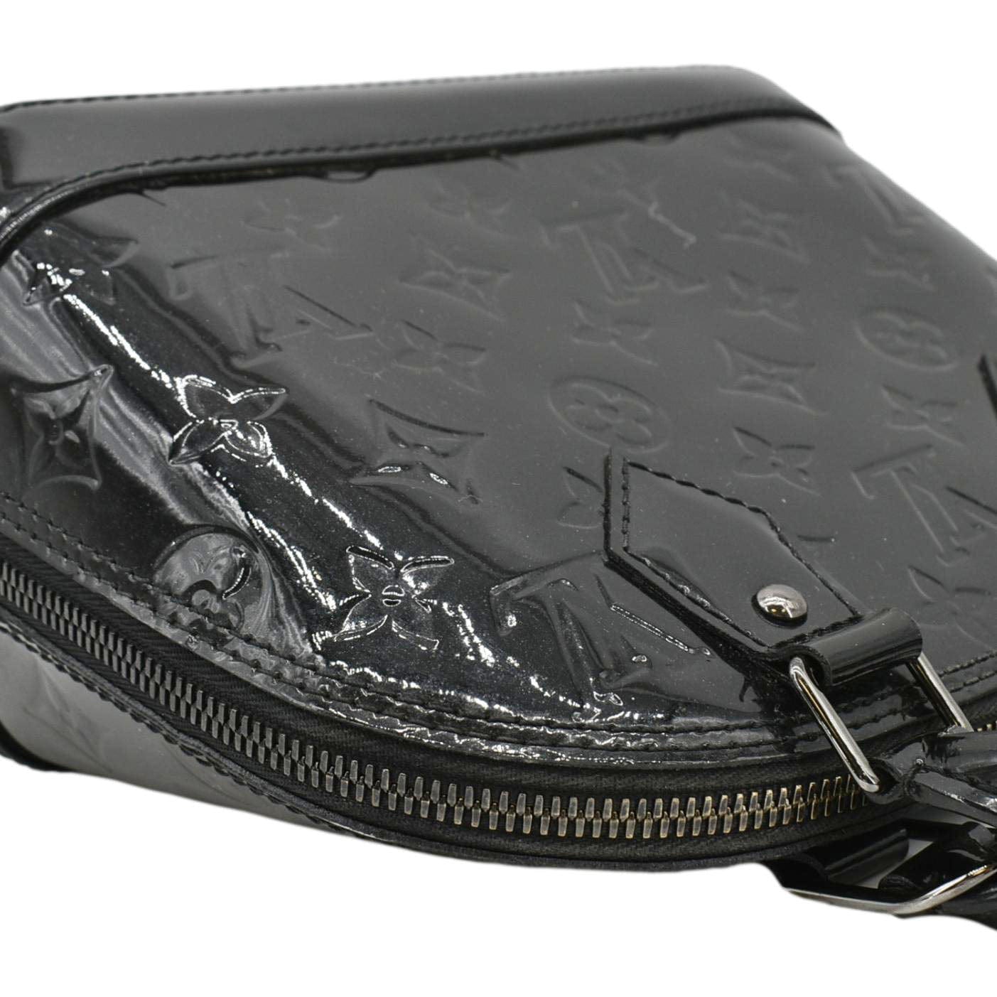 LOUIS VUITTON Alma BB Monogram Vernis Satchel Bag Black