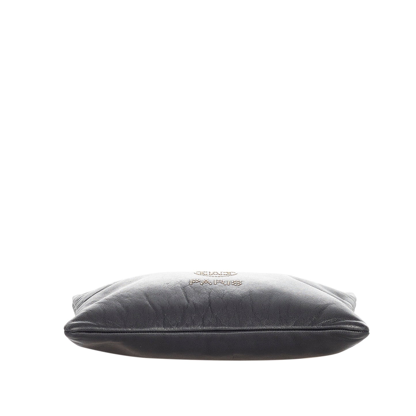 Chanel Deauville Leather Clutch Bag Black