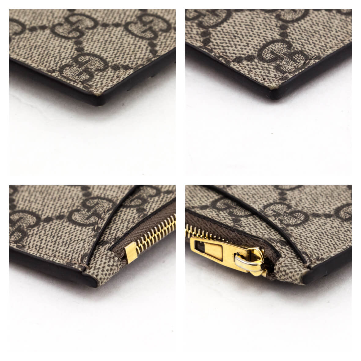 Gucci Luxury Balenciaga Trending 2025 Beige GG Supreme Monogram Zip Card Case