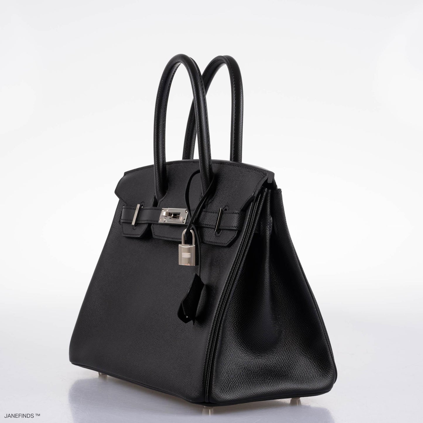 HermesBirkin 30 Black Epsom with Palladium Hardware - 2019, D