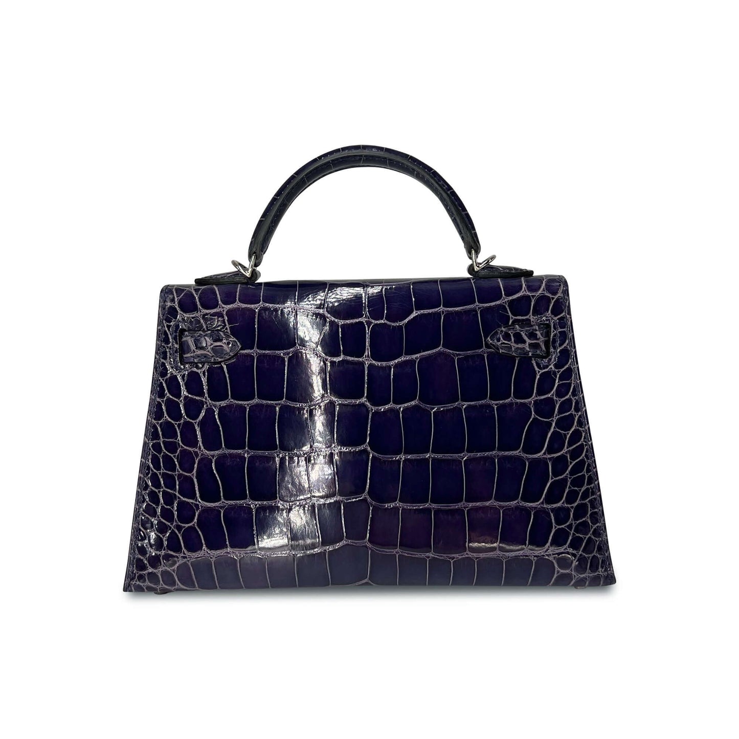 Luxury Hermes Kelly Designer Bag in Bleu Encre Lisse K20 PHW