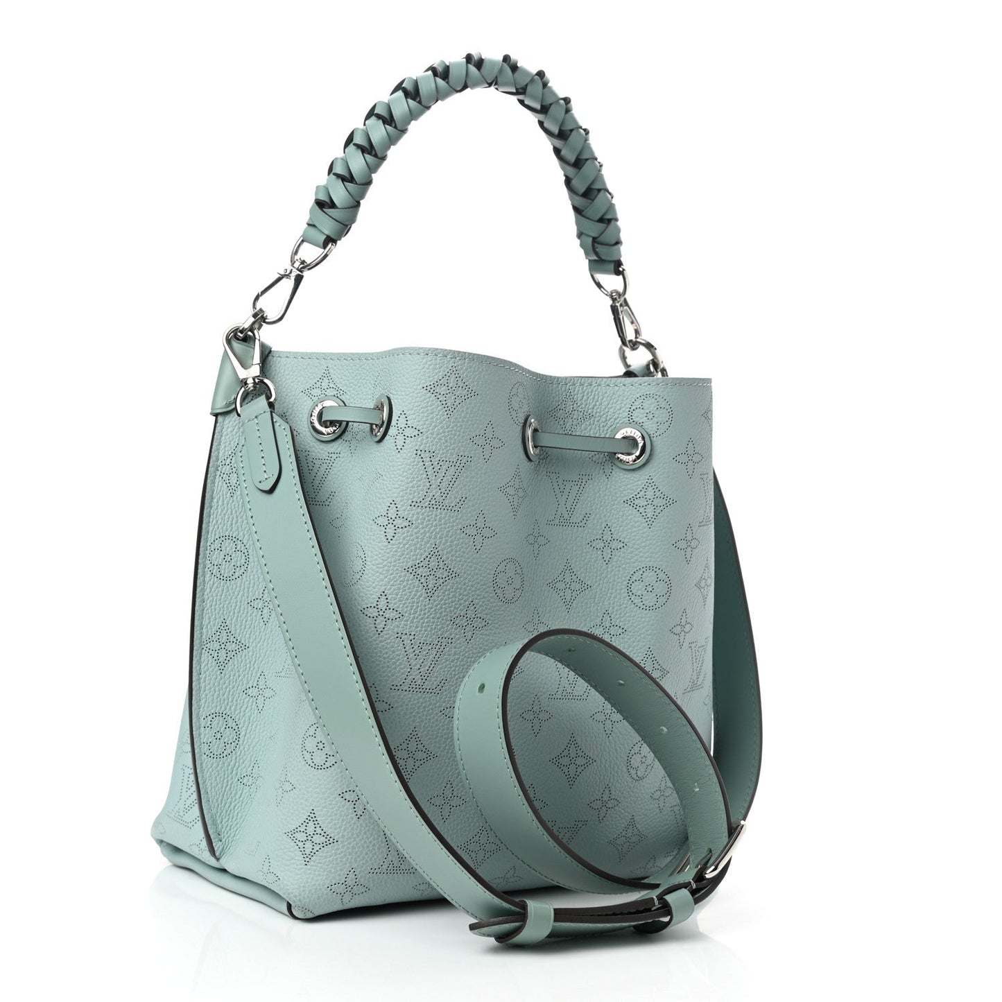 LOUIS VUITTON MAHINA MURIA VERT BUCKET BAG LAGON