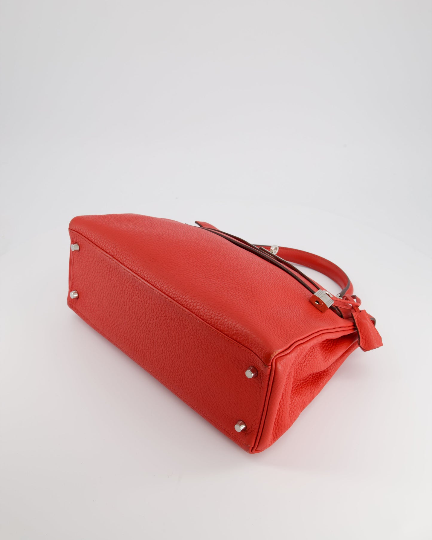Hermes Kelly 32 Retourne Bag in Geranium Togo Leather and Palladium Hardware