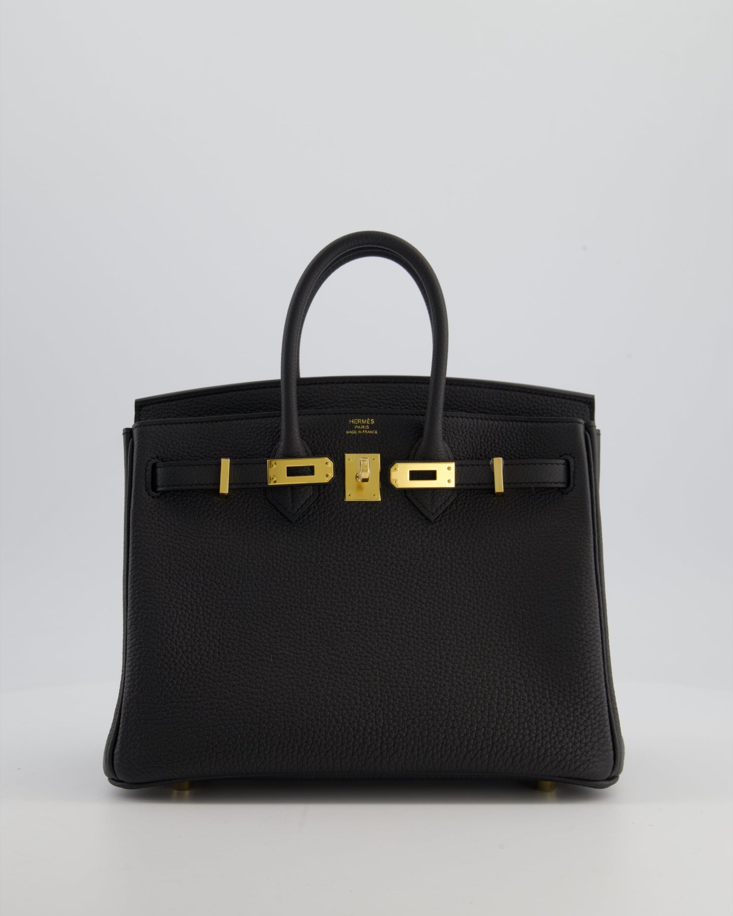 *HOT* Hermes Birkin 25 Retourne Bag in Plomb Togo Leather with Gold Hardware