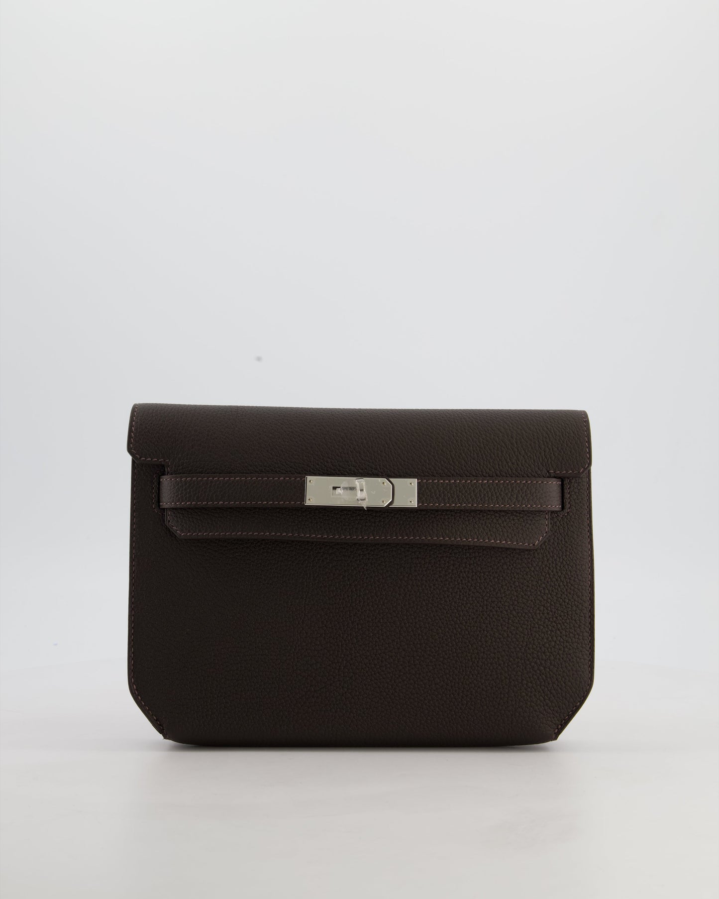 *RARE* Hermes Kelly Depeches 25 Bag in Bai Brun Togo Leather with Palladium Hardware