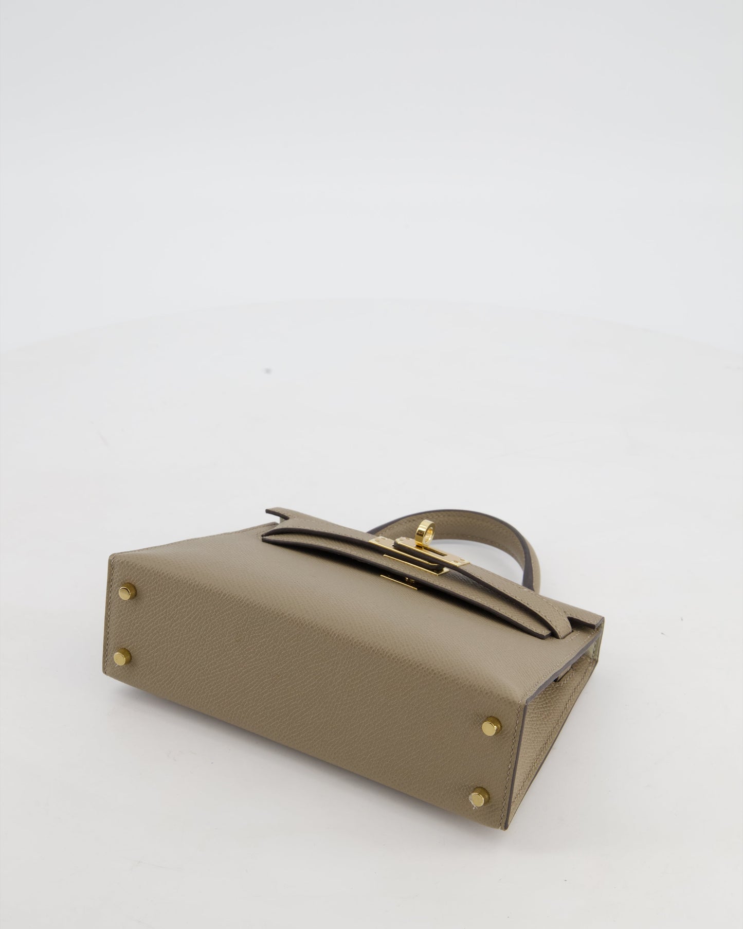 *SUPER RARE* Hermes HSS Mini Kelly II 20 Bag in Gris Tourterelle & Gris Perle Interior Epsom Leather with Permabrass Hardware