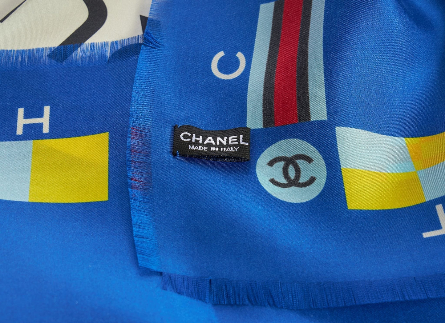 Chanel New La Pausa Blue Silk Shawl