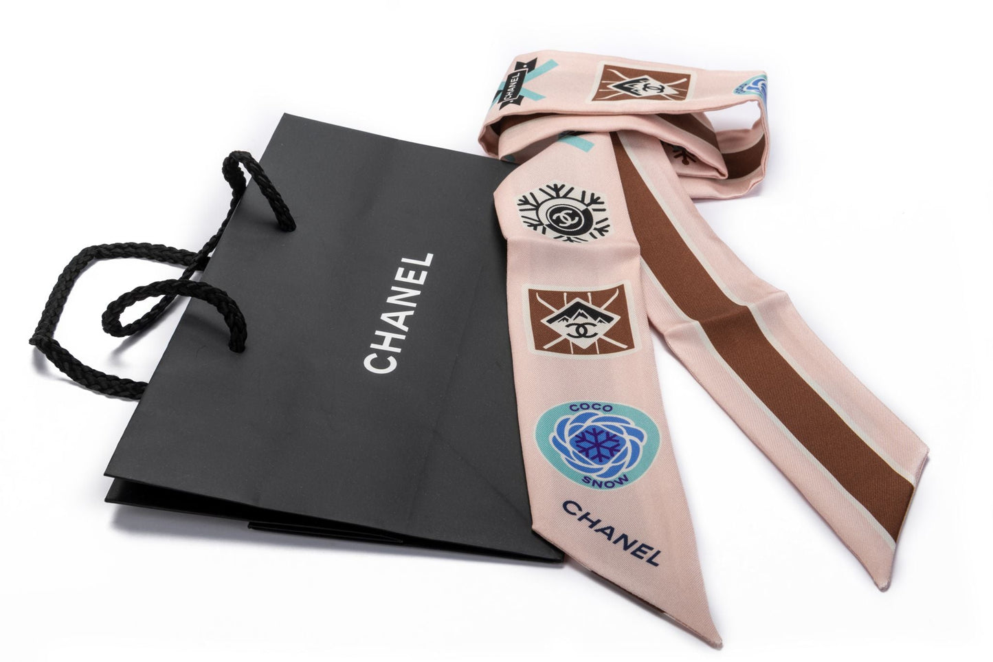 Chanel BN Coco Niege Pink Silk Twilly