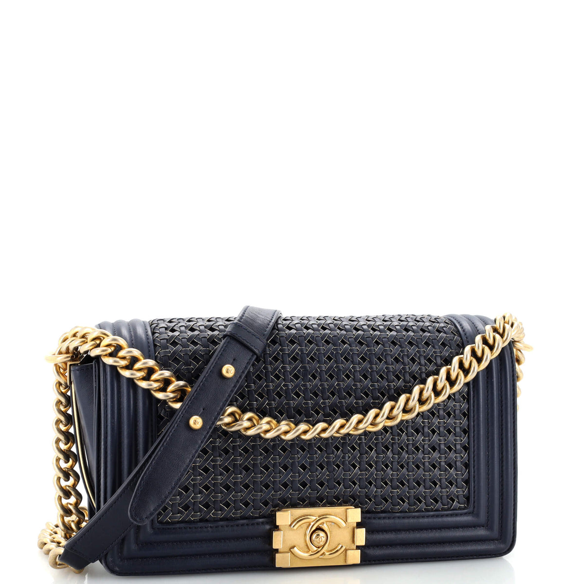 Chanel Boy Flap Bag Braided Sheepskin