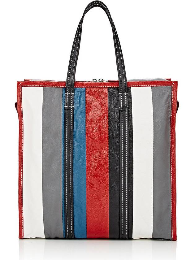Luxury Balenciaga Trending 2025 Bazar Striped Shopper Medium Tote Bag