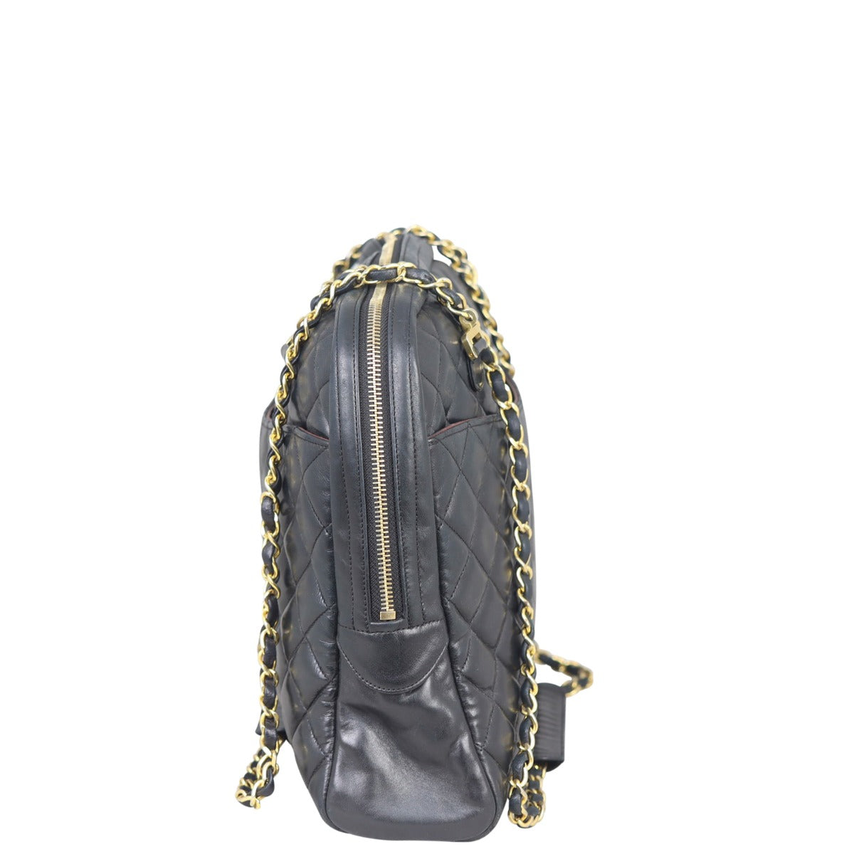 Chanel Vintage Quilted Lambskin Zip Tote