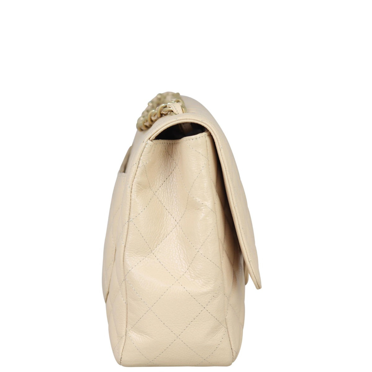 Chanel Classic Single Flap Jumbo | Beige Caviar