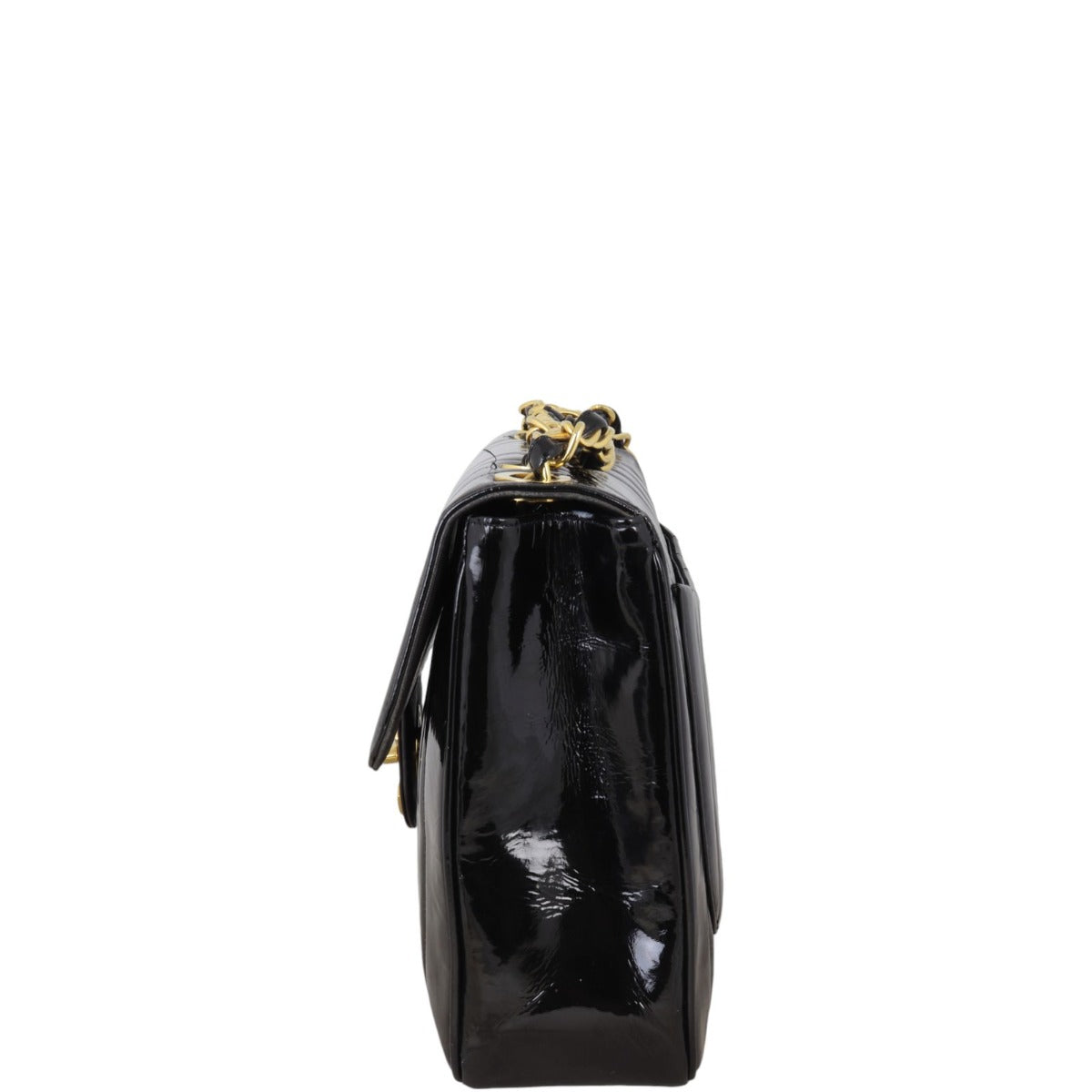 Chanel Vertical Quilt Single Flap Jumbo Patent