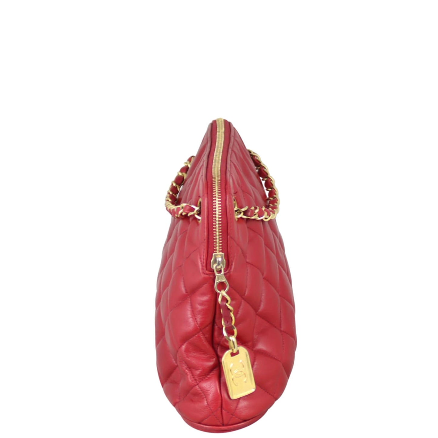 Chanel CC Quilted Tote Bag | Deep Red