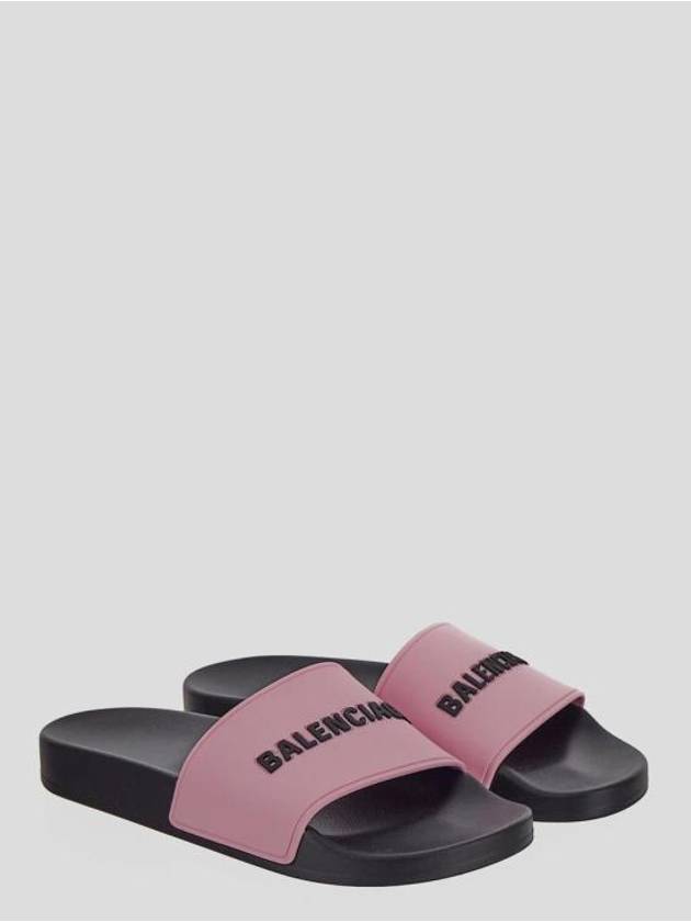 Luxury Balenciaga Trending 2025 Logo Pool Slippers Pink