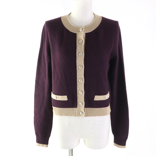 Chanel Cashmere Polyester Cardigan 38 Women Classic Flap Tote
