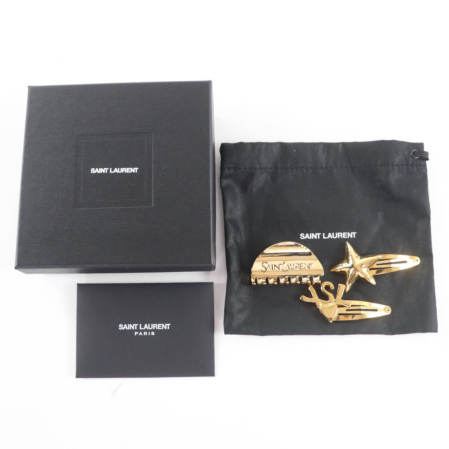 Saint Laurent Heart and Starfish Motif Hair Barrette Set