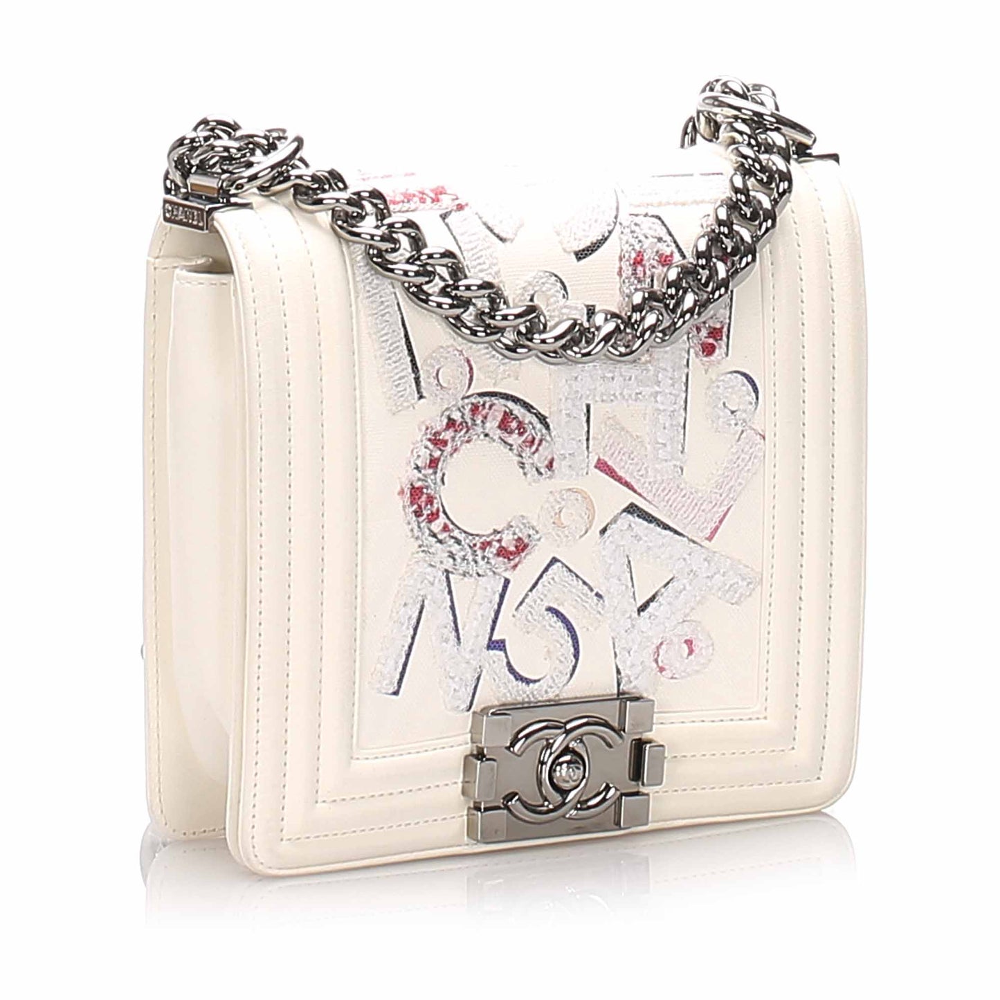 Chanel No 5 Graffiti Boy Flap Bag White