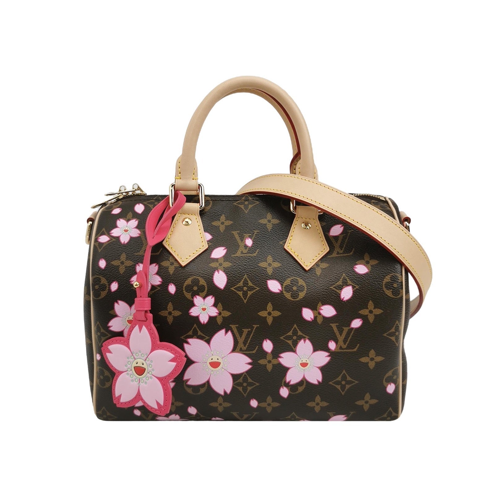 Louis Vuitton x Takashi Murakami Speedy 25 Cherry Blossoms on Monogram Crossbody Bag