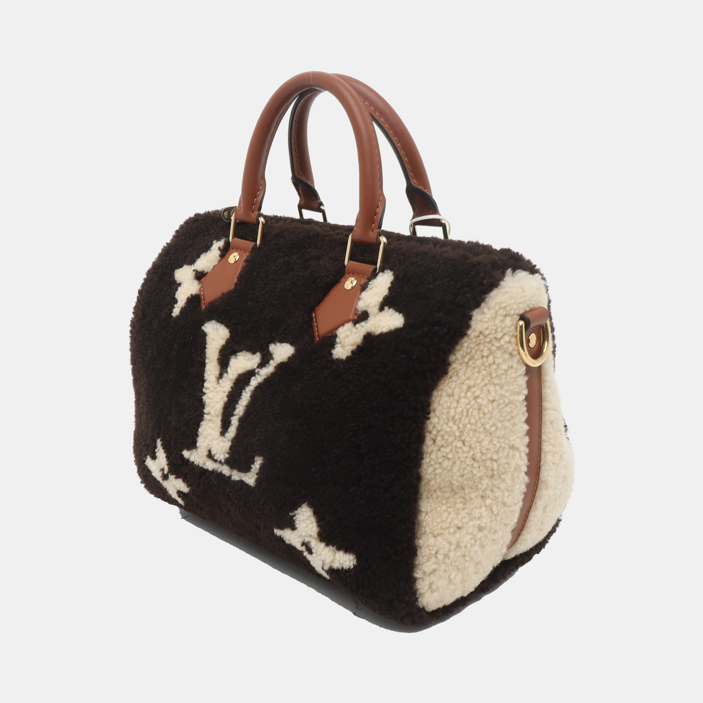 Louis Vuitton Bandouliere 25 Teddy Shearling Giant Monogram Crossbody Bag