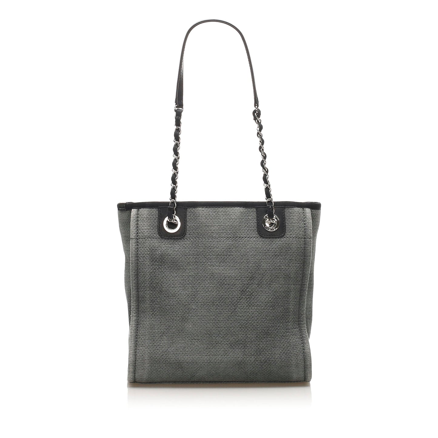 Chanel Deauville Canvas Tote Bag Gray