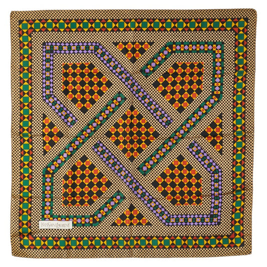 Saint Laurent Geometric Pattern Silk Scarf
