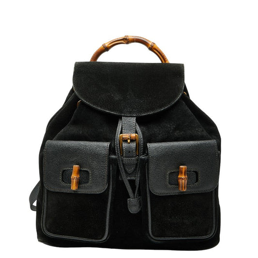 Gucci Bamboo Suede Leather Backpack