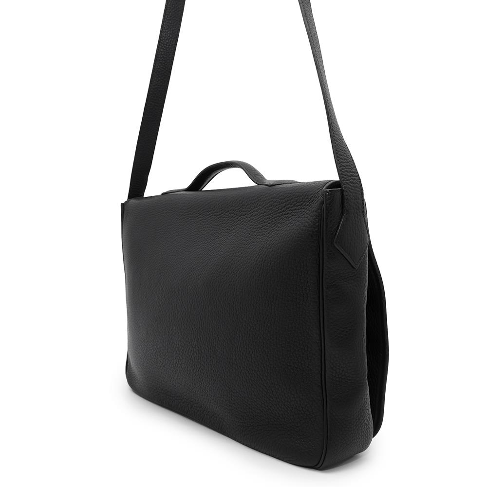 HERMES Victoria Messenger Bag Black Taurillon Clemence