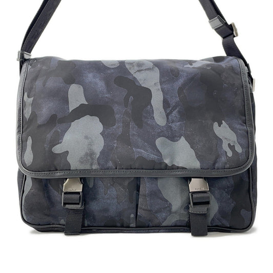 PRADA Messenger bag Navy/BlackVA0768 Nylon Leather