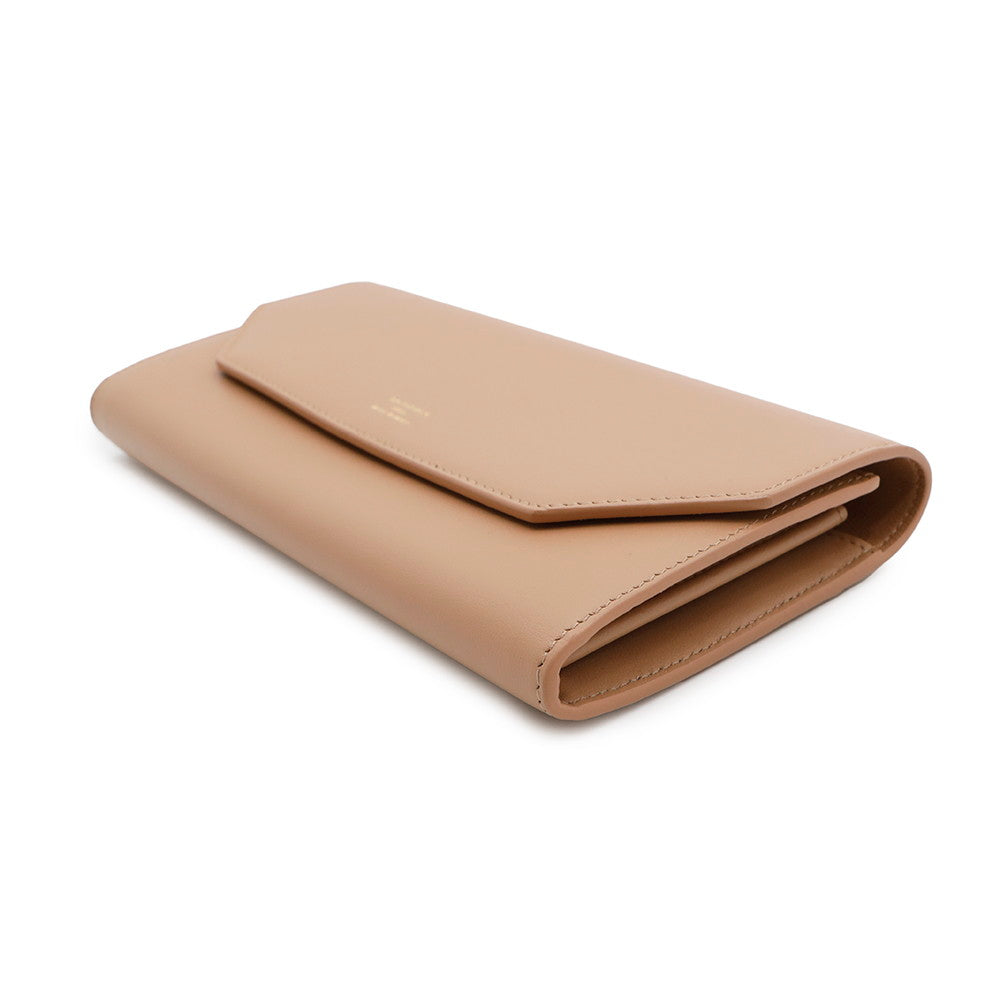 BALENCIAGA ENVELOPE Slim Continental Leather Long Wallet Beige736732 Leather