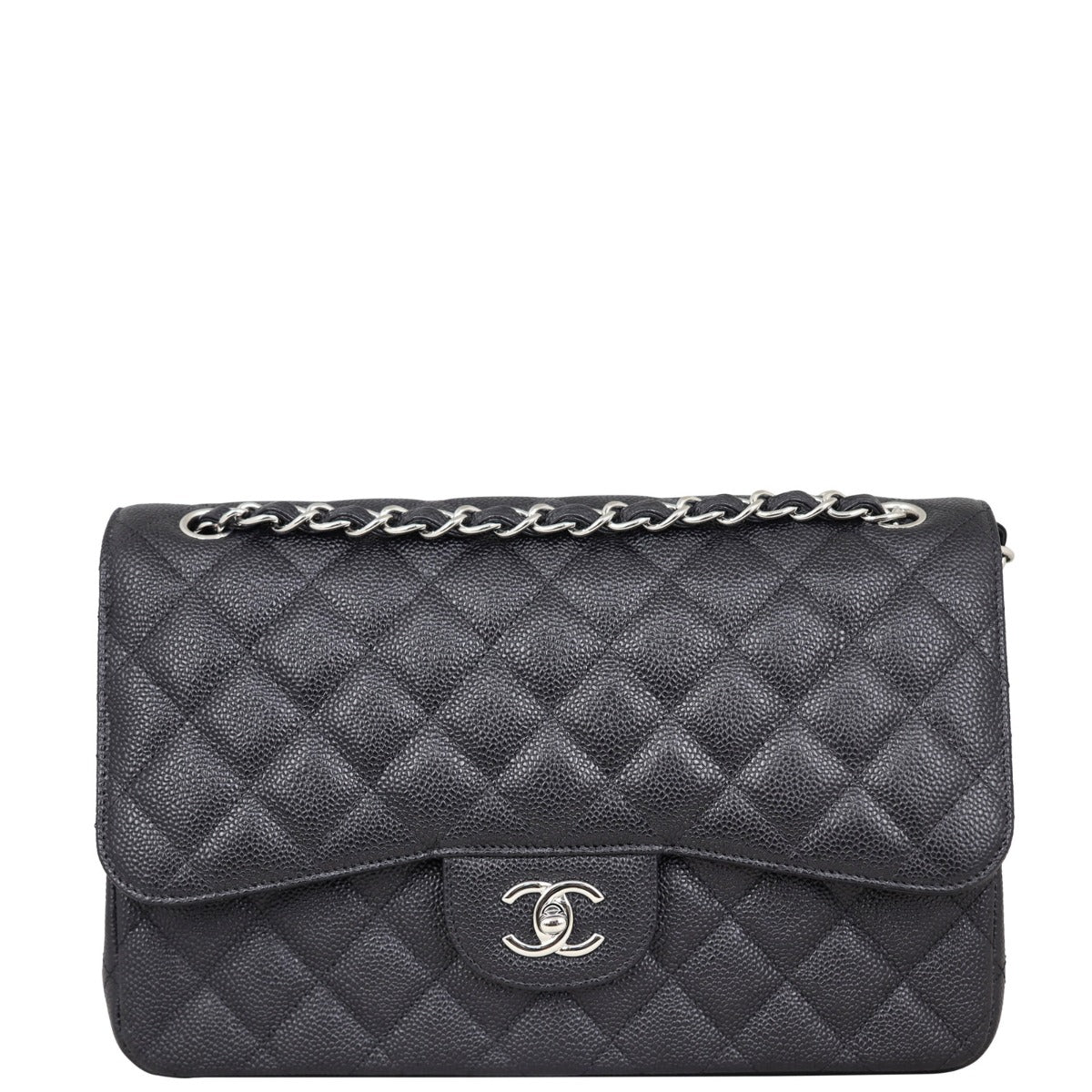 Chanel Classic Double Flap Jumbo | Black Silver H
