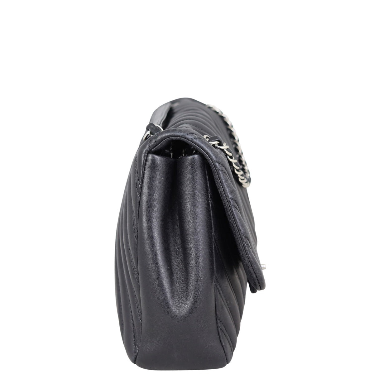 Chanel Chevron Double Stitch Single Flap Jumbo
