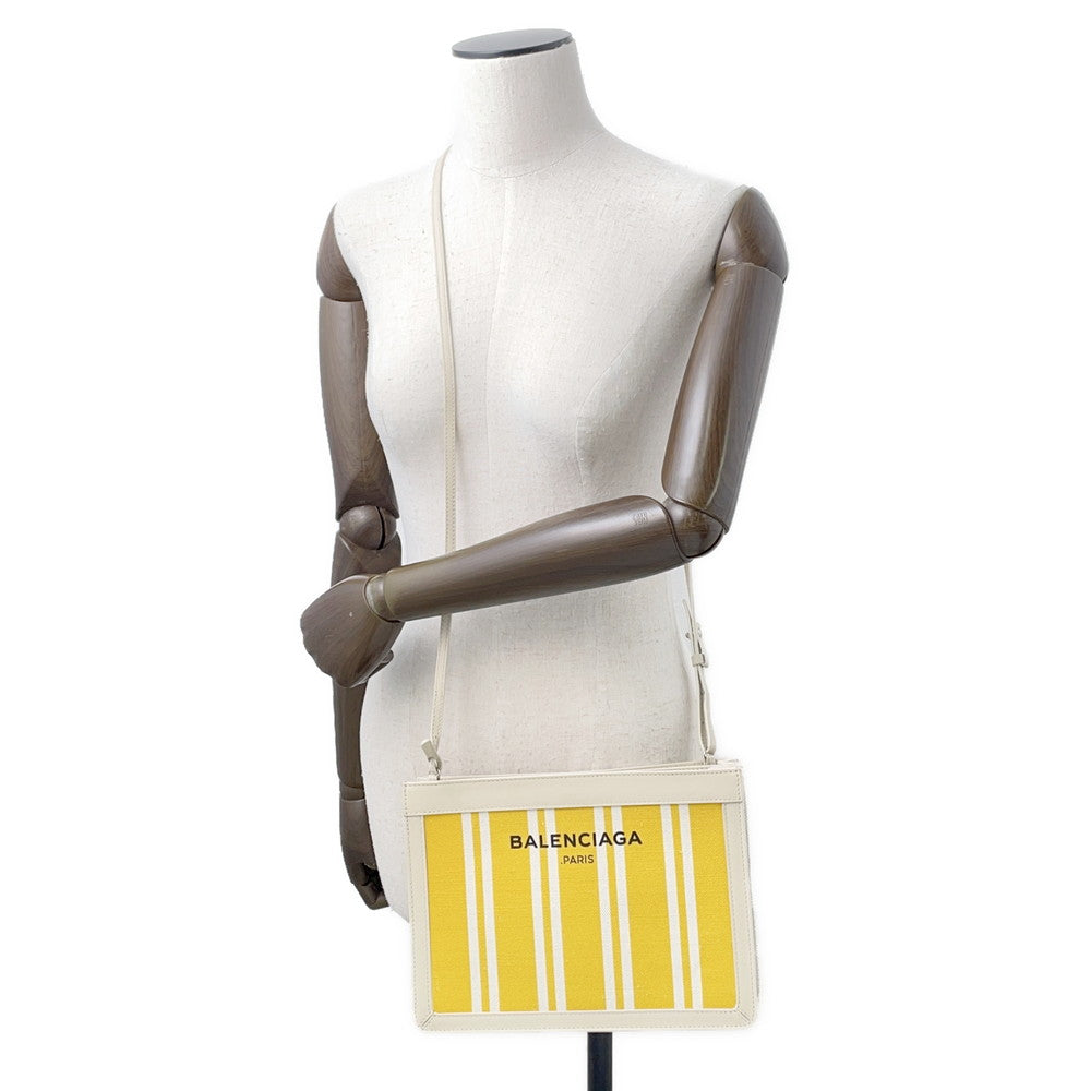 BALENCIAGA Shoulder Bag Yellow339937 Canvas Leather