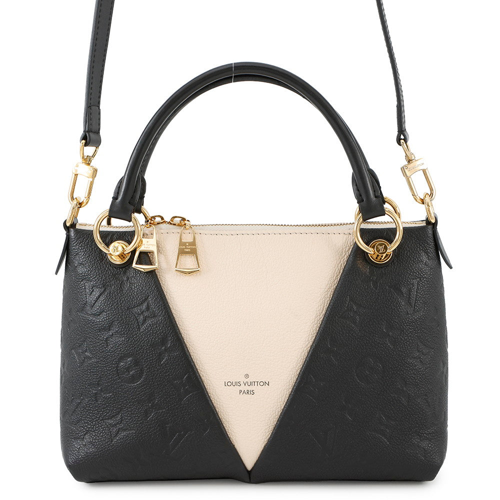 LOUIS VUITTON V Tote NoirM44418 Monogram Empreinte Leather Size BB
